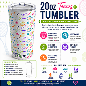 Tennis Tumbler 20oz - Love