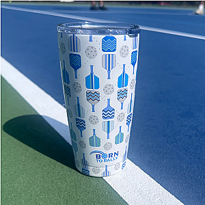 Pickleball 20oz Tumbler- Blue Paddles