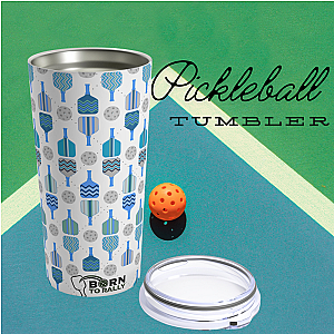 Pickleball 20oz Tumbler- Blue Paddles