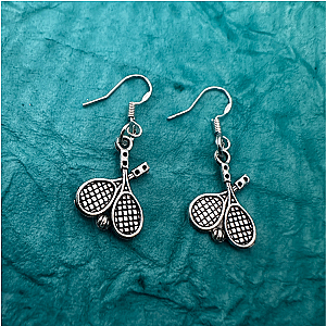 Gold Tennis Racket Earrings