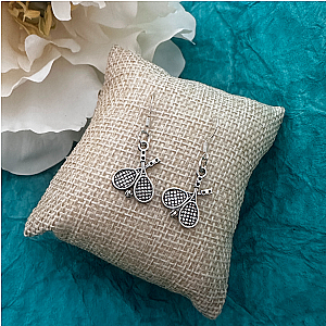 Gold Tennis Racket Earrings