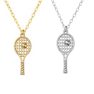 Tennis Racket 18K Gold Plated Necklace
