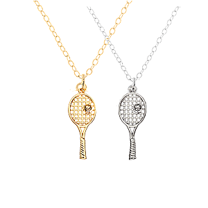 Tennis Racket 18K Gold Plated Necklace