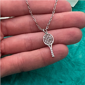 Tennis Racket Rhinestone Necklace