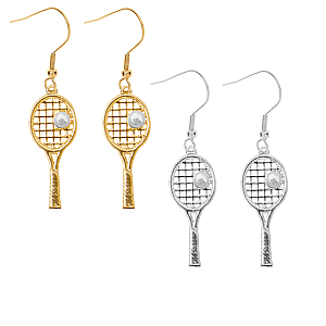 Tennis Pearl Racket Dangle Earrings