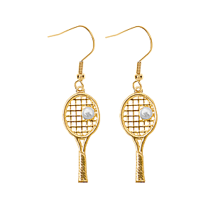 Tennis Pearl Racket Dangle Earrings