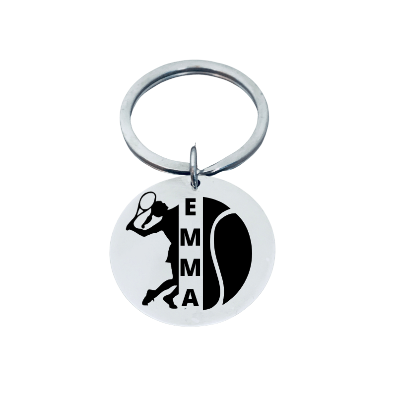 Women's Personalized Tennis Player Keychain