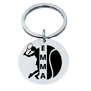 Women's Personalized Tennis Player Keychain