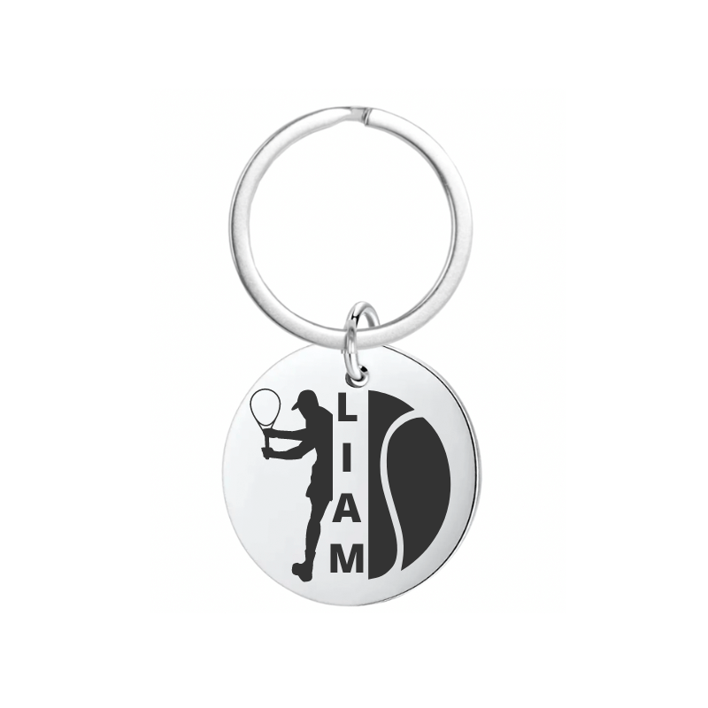 Men's Personalized Tennis Player Keychain
