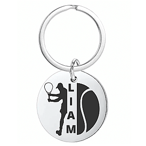 Men's Personalized Tennis Player Keychain