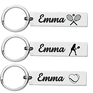 Personalized Tennis Bar Keychain