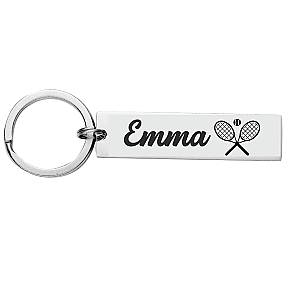 Personalized Tennis Bar Keychain
