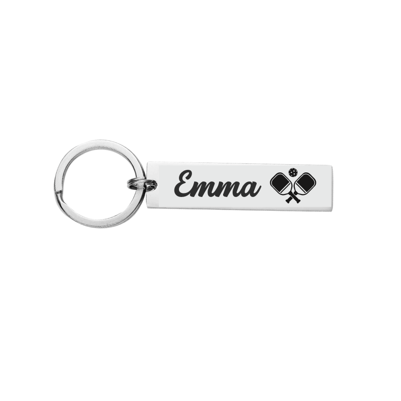 Personalized Pickleball Bar Keychain