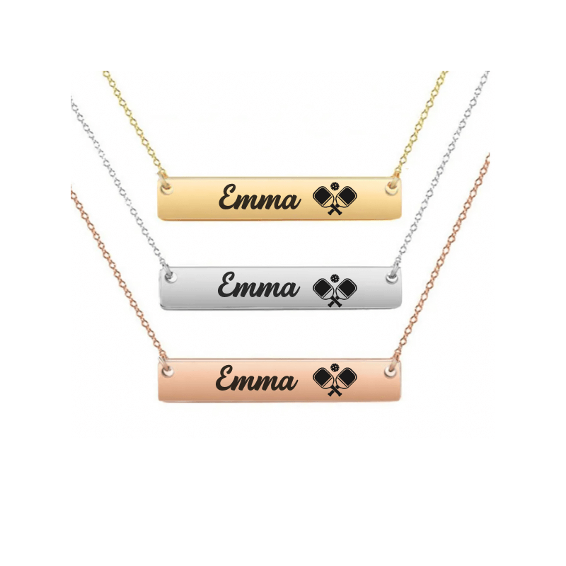 Personalized Pickleball Bar Necklace