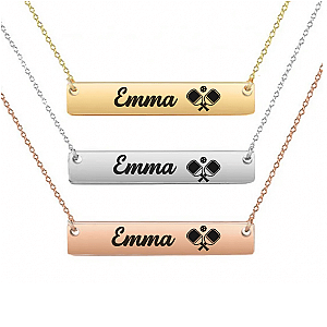 Personalized Pickleball Bar Necklace