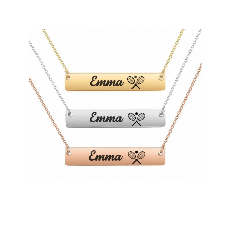 Personalized Tennis Bar Necklace