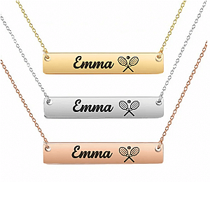 Personalized Tennis Bar Necklace