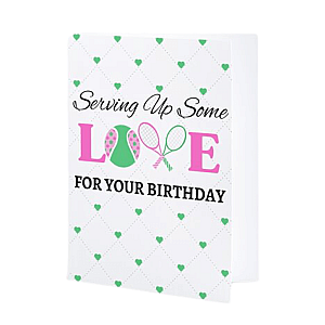 Tennis Birthday Card - Serving Up Some Love
