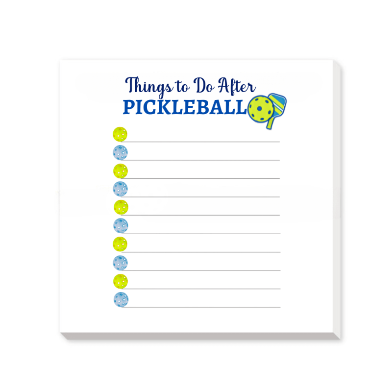 Things to Do After Pickleball Notepad
