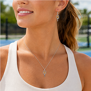 Pickleball Paw Print Dangle Earrings