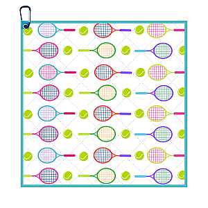 Tennis Racket Towel - Microfiber & Cotton Athletic Towels with Carabiner Clip
