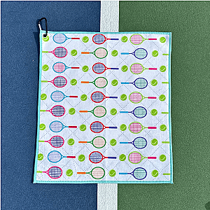 Tennis Racket Towel - Microfiber & Cotton Athletic Towels with Carabiner Clip
