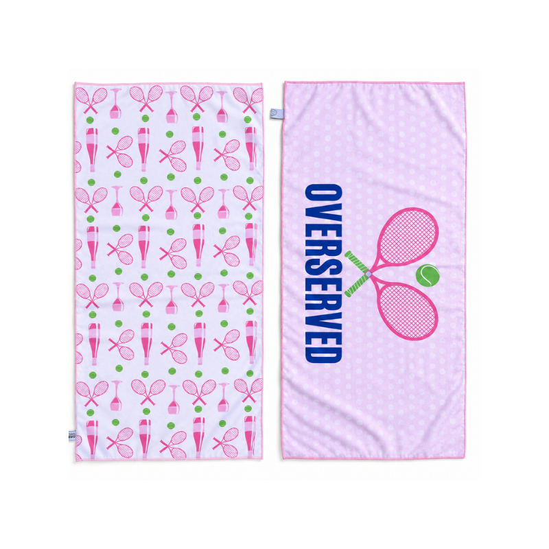 Tennis Over Served Double-Sided Microfiber Towel