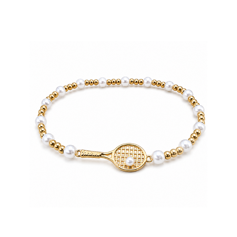 Tennis Pearl Beaded Bracelet