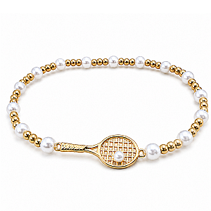Tennis Pearl Beaded Bracelet