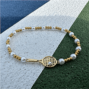 Tennis Pearl Beaded Bracelet