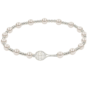Tennis Pearl Beaded Bracelet