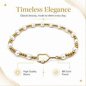 Two Tone Pickleball Pearl Beaded Bracelet