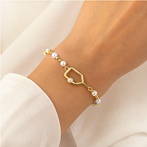 Two Tone Pickleball Pearl Beaded Bracelet