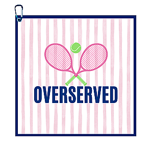 Over Served Tennis Towel- Microfiber & Cotton Athletic Towels with Carabiner Clip