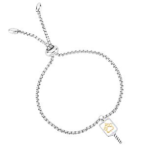 Pickleball Paw Print Paddle Adjustable Bracelet