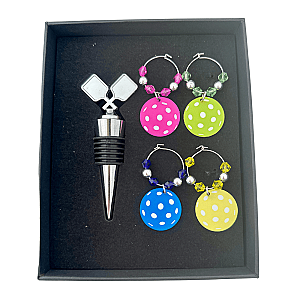 Pickleball Wine Stopper and Charms