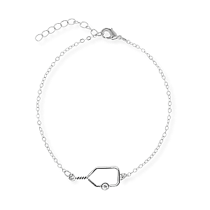 Pickleball Paddle Chain Bracelet - Silver