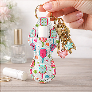 Pickleball Chapstick Holder Keychain
