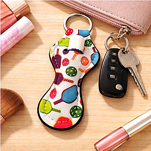 Pickleball Chapstick Holder Keychain