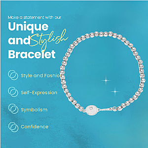 Tennis Beaded Rhinestone Racket Bracelet - Silver