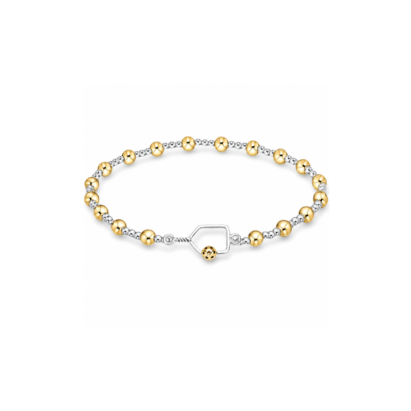 Two Tone Pickleball Beaded Bracelet