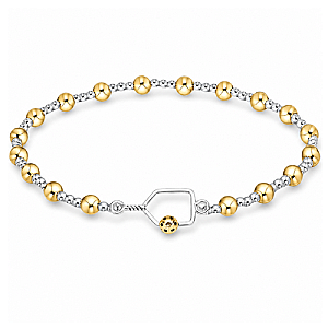 Two Tone Pickleball Beaded Bracelet