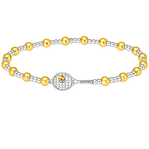 Two Tone Tennis Beaded Bracelet
