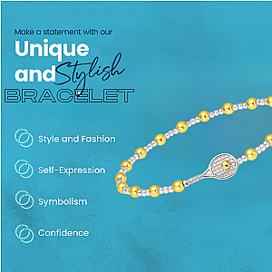 Two Tone Tennis Beaded Bracelet