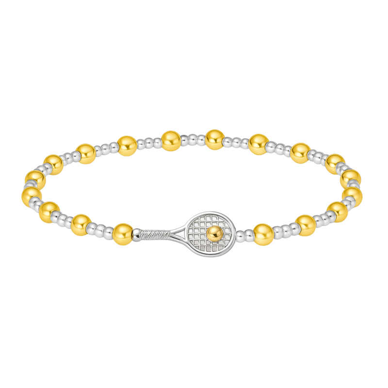 Two Tone Tennis Beaded Bracelet