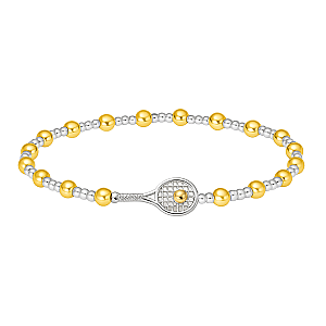 Two Tone Tennis Beaded Bracelet
