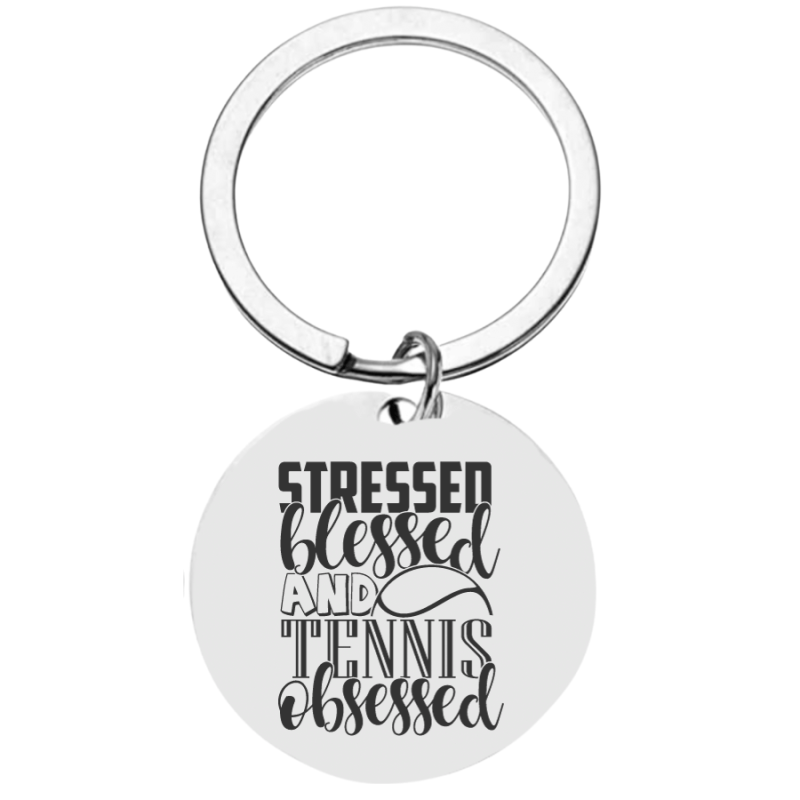 Tennis Keychain - Stressed Blessed Tennis Obsessed