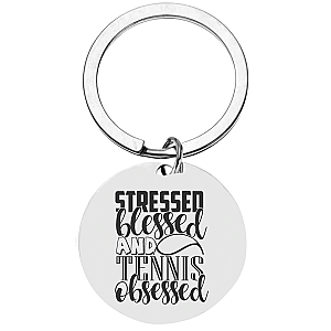 Tennis Keychain - Stressed Blessed Tennis Obsessed