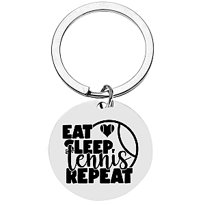 Tennis Keychain - Eat Sleep Tennis Repeat