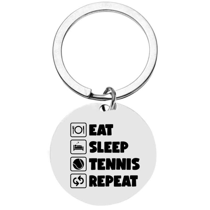 Tennis Keychain - Eat Sleep Repeat